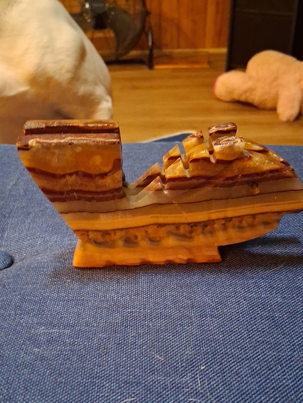 HandCarved Onyx Stone Fish - Brown/Orange,Use 4 Decore, Paper Bill Holder Weight